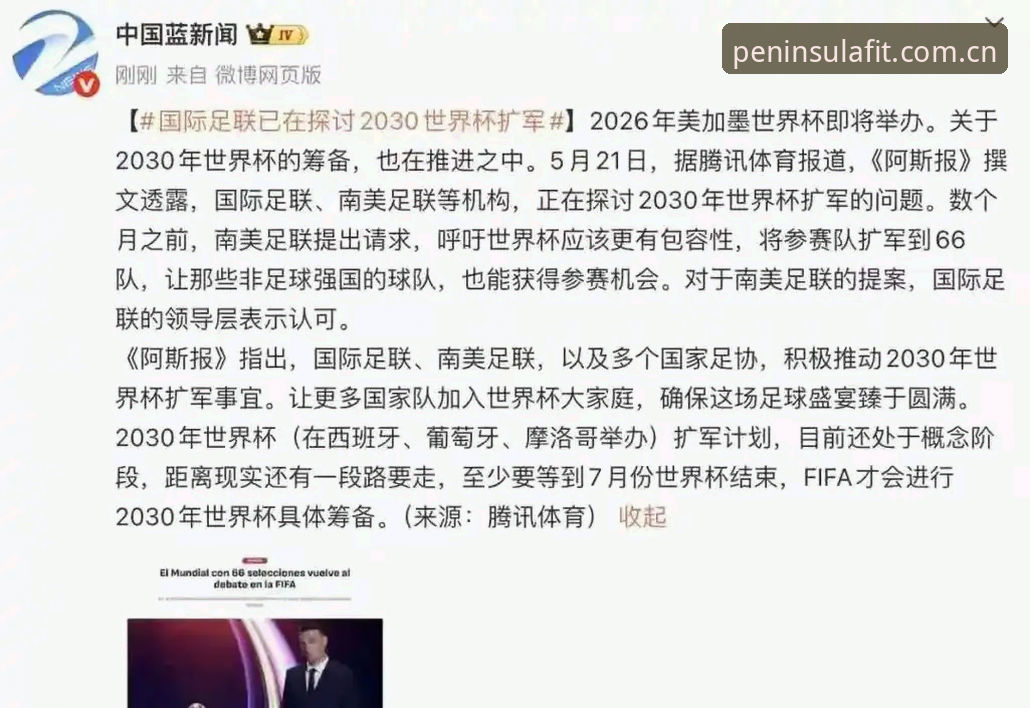 半岛体育赛事互动 2030年世界杯扩军至66队全面解析:中国男足的“世纪机遇”与足球版图重构深度分析